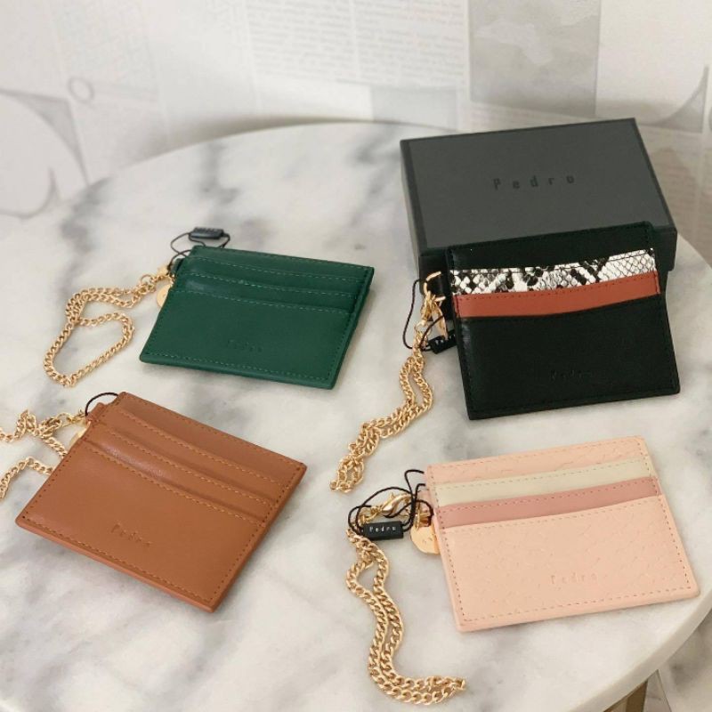 P12149 DOMPET KARTU WANITA PEDRO SNACK EFFECT LEATHER CARD HOLDER ORIGINAL BEST SELLER