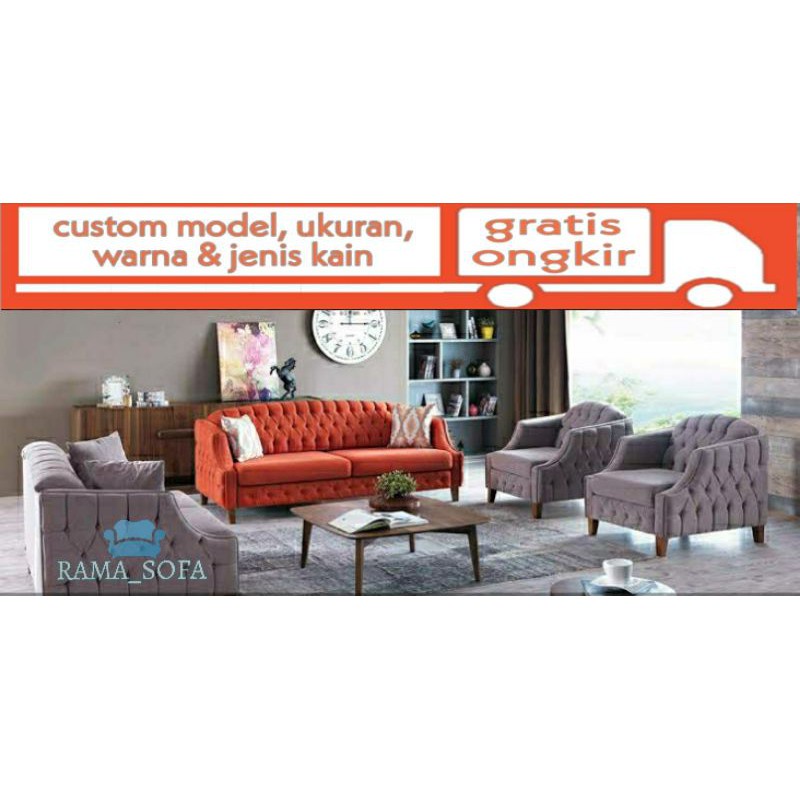 Jual HARGA MURAH Sofa Chesterfield set 3211 + meja / sofa mewah / sofa