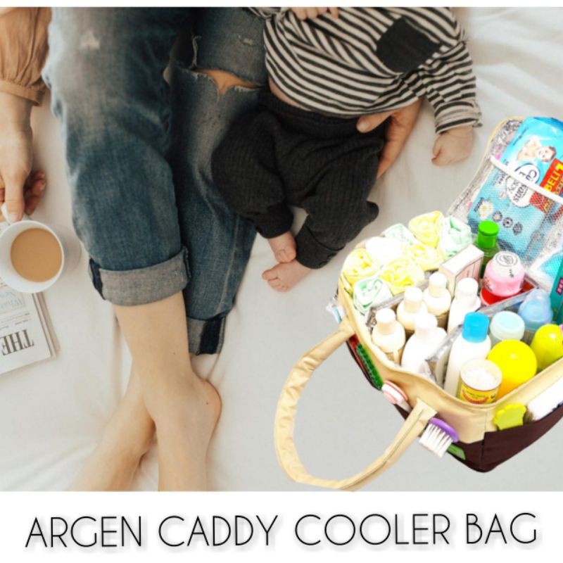 Caddy Bag Argen Organizer bag Tas new Born  new born caddy bag multipurpose / Tas perlengkapan bayi / Tas Caddy bag foil + tutup sleting