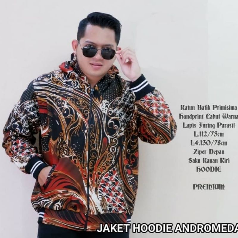 jaket batik pria model terbaru 2025 Hoodie batik pria modern Cod bayar ditempat jaket etnik solo