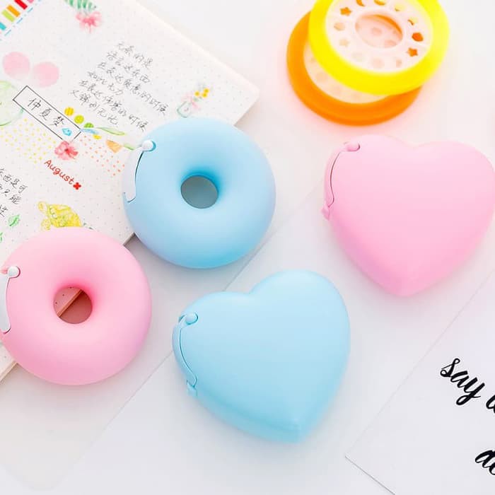 

Dispenser Selotip Unik / Alat Potong Selotip Motif Love & Donut