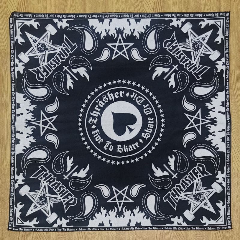 [COD] SLAYER BANDANA MUSIK BAND PREMIUM SUPER MURAH BEST SELLER-THRASHER BALCK