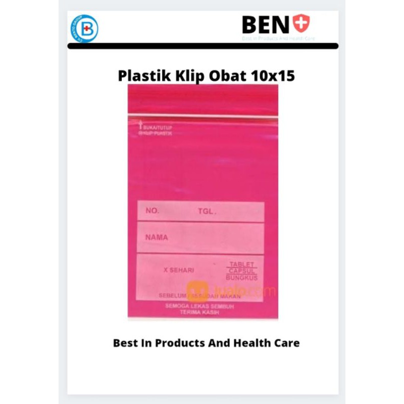 plastik klip obat 10×15 merah