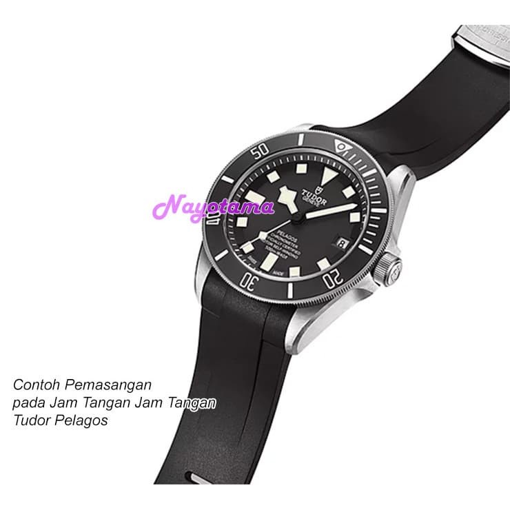 22mm CRAFTER BLUE TD02 Rubber Strap HITAM Tudor Pelogos