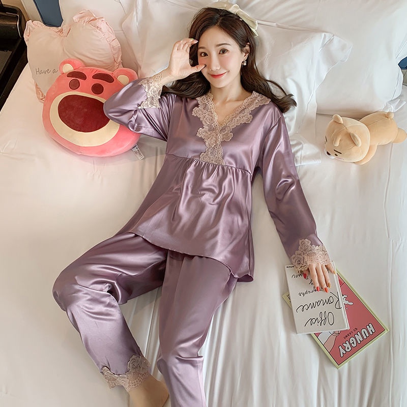 [COD] Pajamas lengan panjang/baju tidur wanita satin premium/daster kekinian/baju tidur wanita dewasa/daster lengan panjang/daster panjang lengan panjang