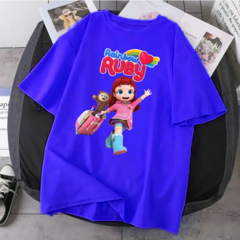 BAJU KAOS ANAK RUBY RAINBOW BAHAN ATASAN ANAK