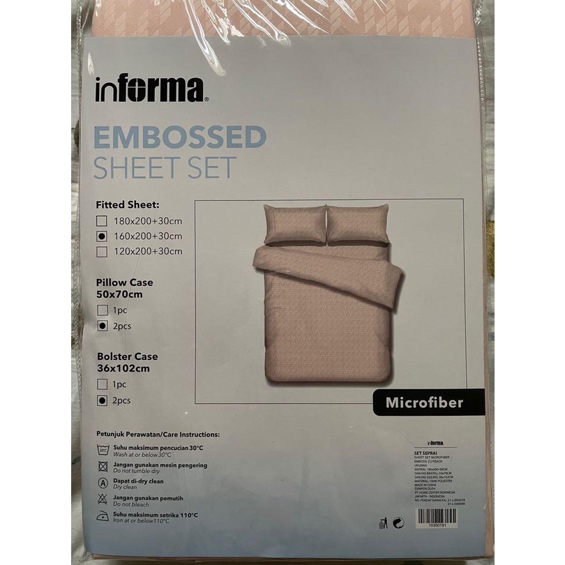 Informa - Sprei Sheet Set Microfiber Emboss Ukuran 160 - All Varian Color