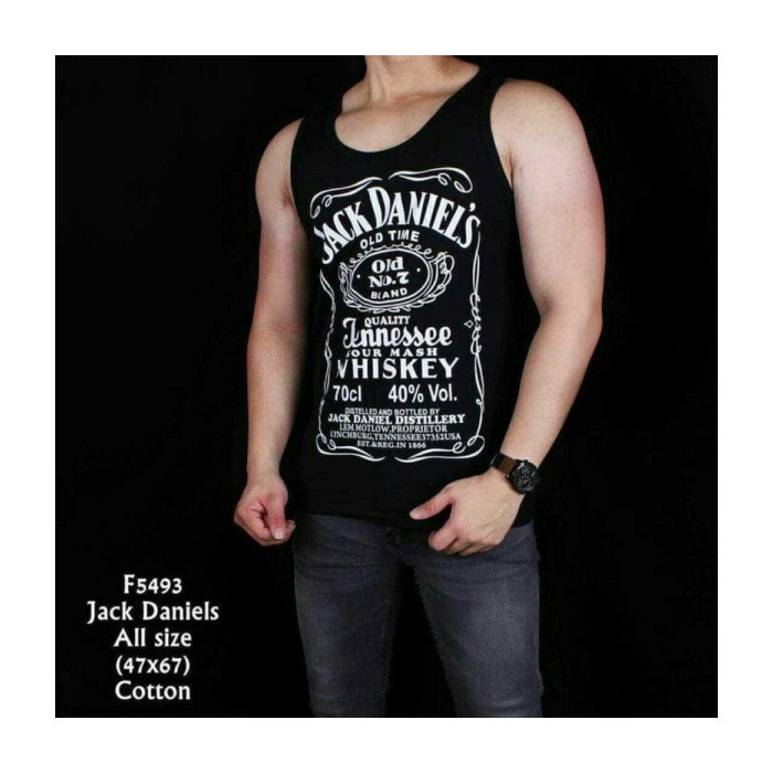 Jual Singlet JACK DANIELS - kaos santai bali gym fitness tanktop pria cowok Limited
