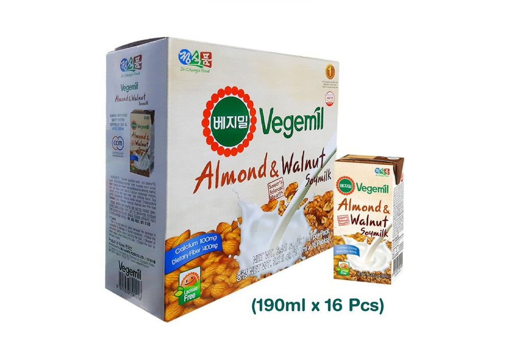 

VEGEMIL ALMOND & WALNUT SOYMILK 1 BOX (isi 16 pcs) 190ML