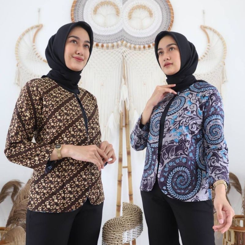 Bolero Batik Cantik Full Colour Pekerja Kantor Bolak Balik