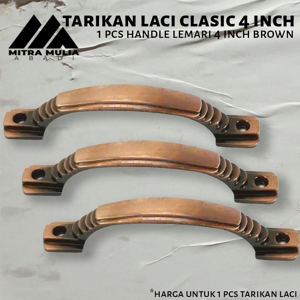 Tarikan Laci 4 Inci l Handle Lemari Classic Brown 4&quot;