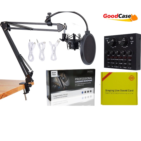 PAKET LENGKAP MIC BM 800 PODCAST YOUTUBER MIC + SOUND CARD + AUDIO SPLITTER