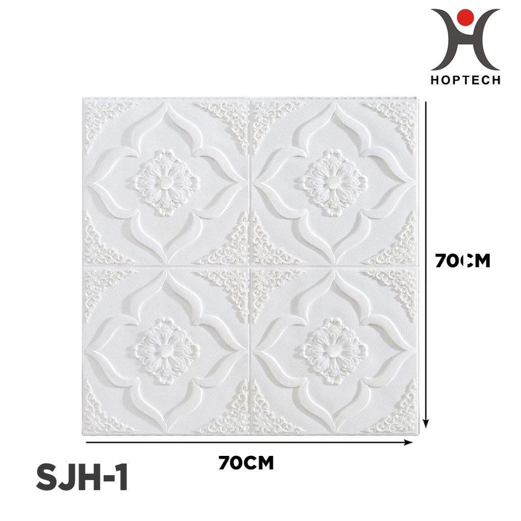 Wallpaper 3D FOAM / Wallpaper Dinding 3D Motif Foam Batik Bunga More High Quality / Wallfoam 3D-SJH-1 PUTIH
