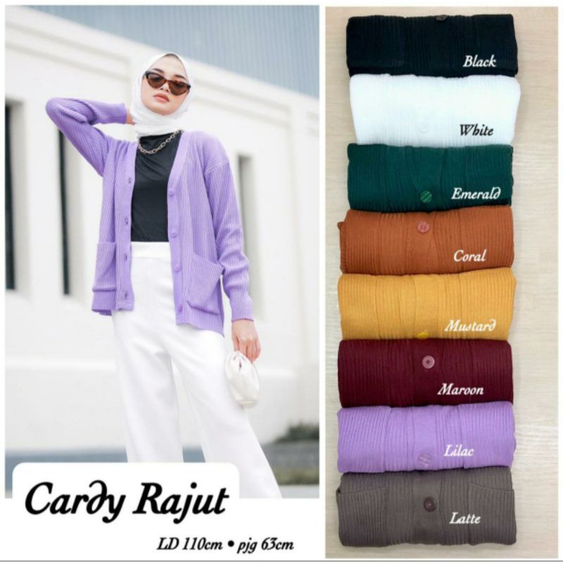 Rumi Knit Cardigan Premium - Rajut 2 kantong