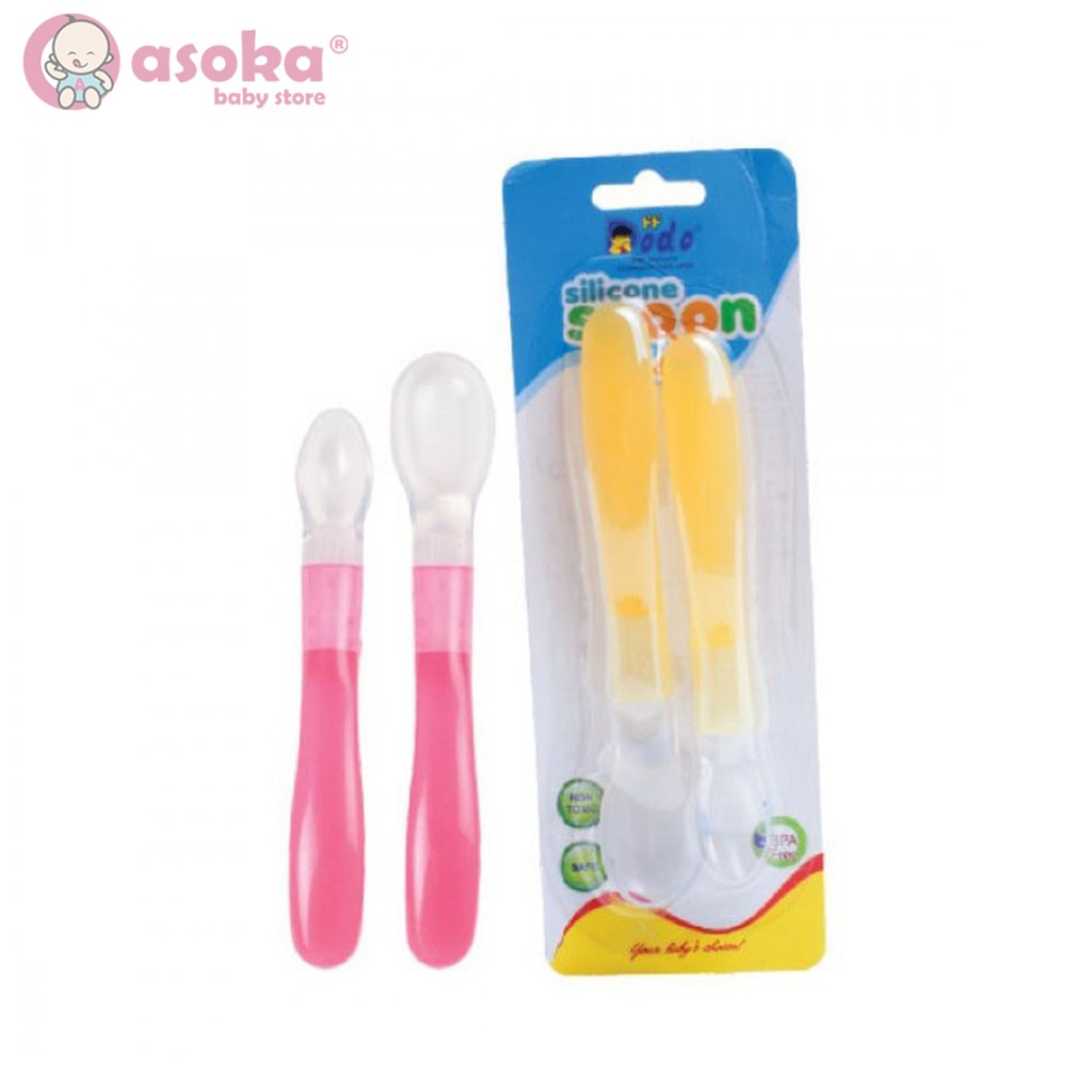 Dodo Silicone Spoon isi 2 / Sendok Makan Silikon DAC037 ASOKA