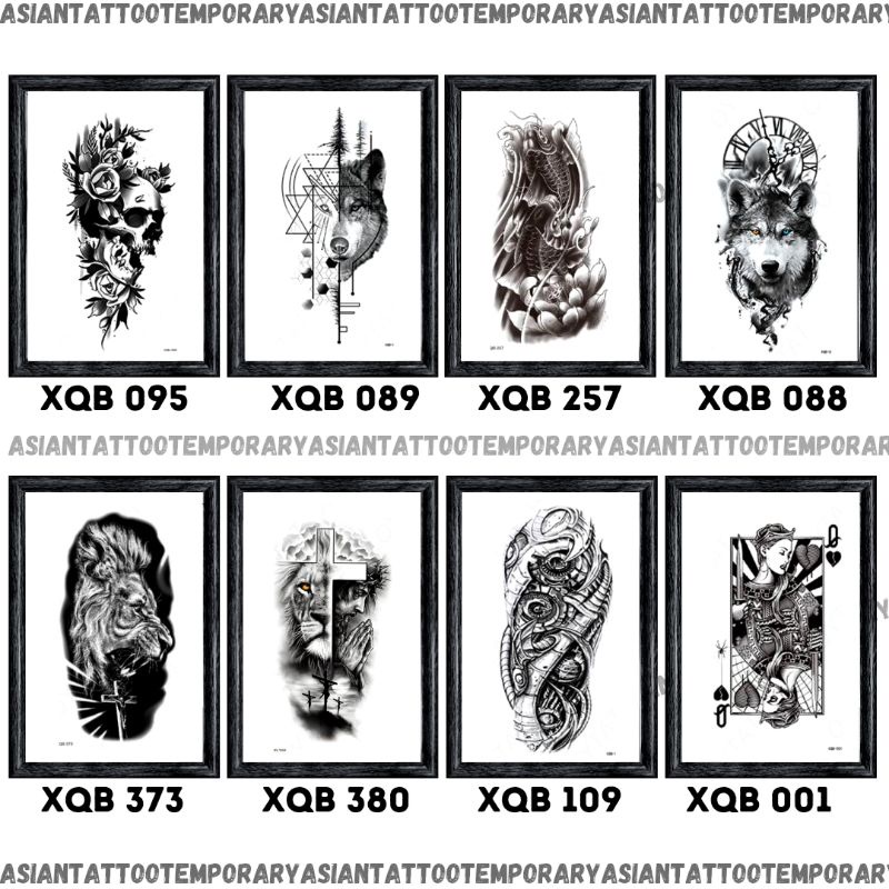 Tatto TAHAN AIR/Kode XQB ukuran 21x11cm/tatto temporer /tato temporary/asiantattoot temporary/tattoo