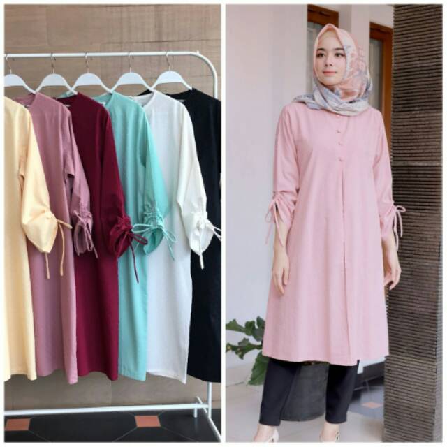 Tunik Rubiah tangan serut