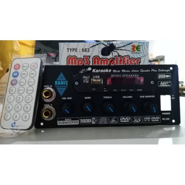 Kit aktif speaker mono subwoofer mic karaoke usb mp3