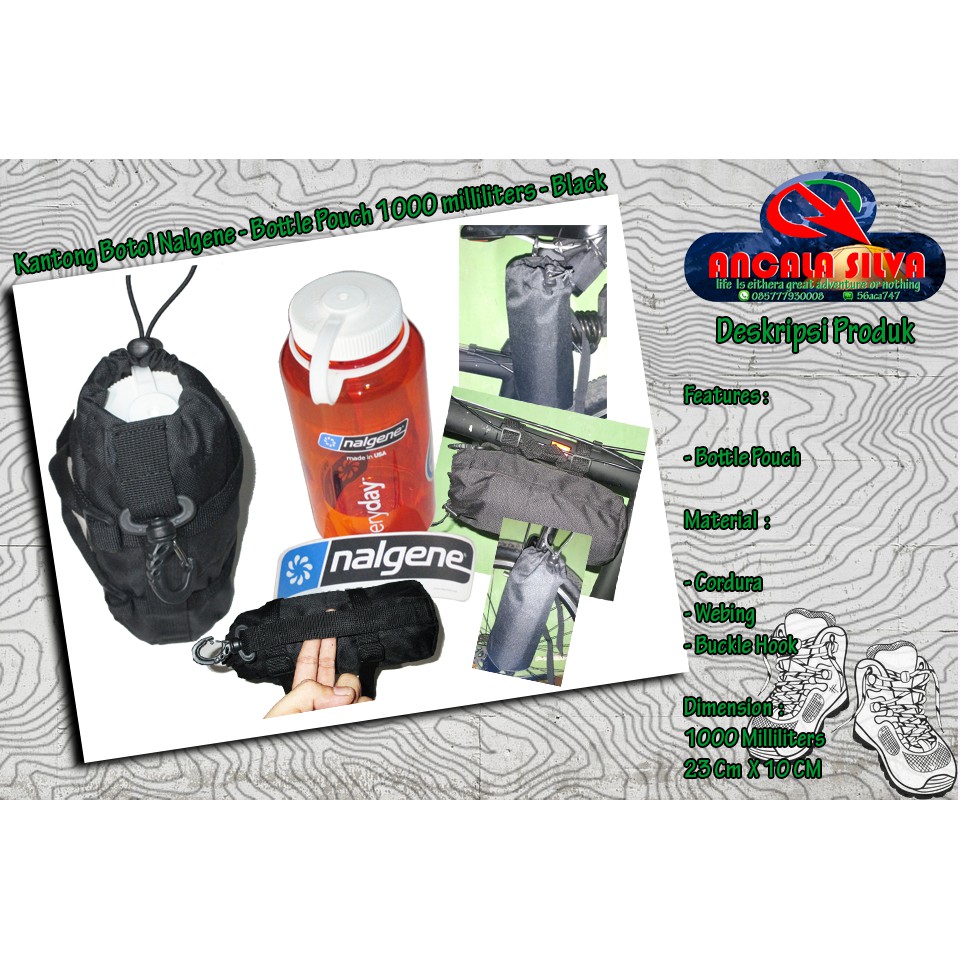 Kantong Botol Nalgene - Bottle Pouch 1000 milliliters - Black