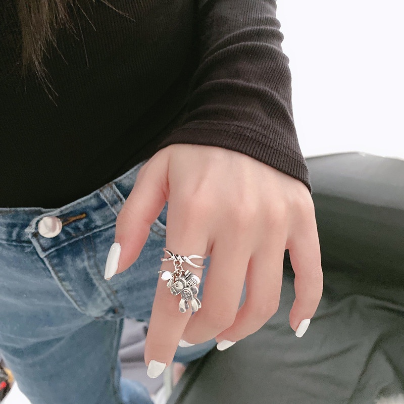 Cincin Model Terbuka Desain instagram Gaya retro Untuk Wanita