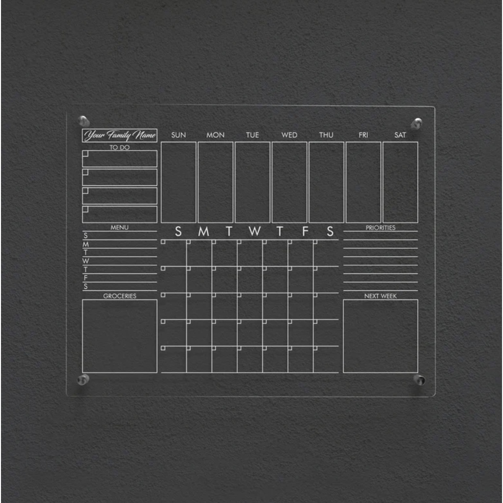 Papan Jadwal Akrilik | Wall Planner | Schedule Board | Papan Akrilik