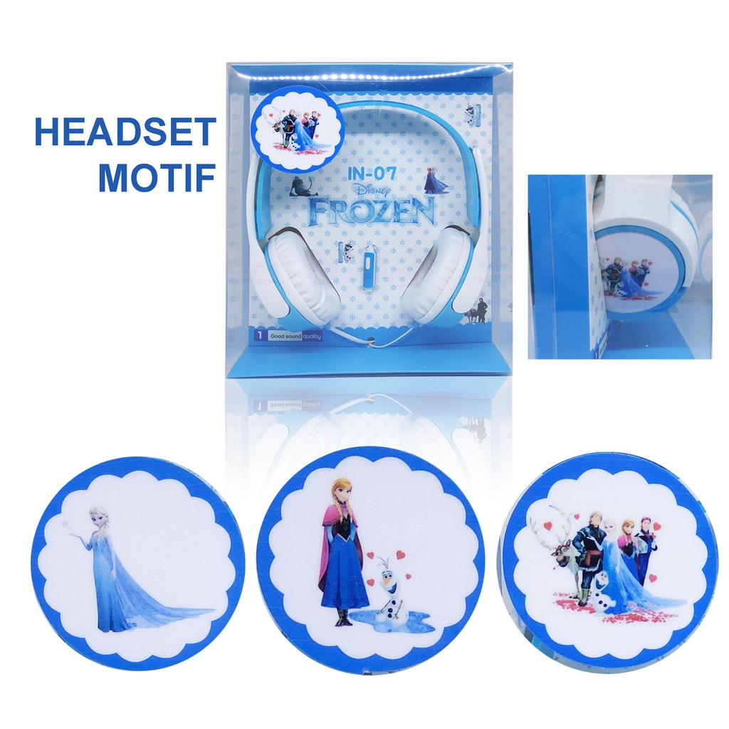 Headphone Headset Cartoon IN Karakter Lucu Anak-anak ExtraBass Build in Mic Headset For Laptop Handphone