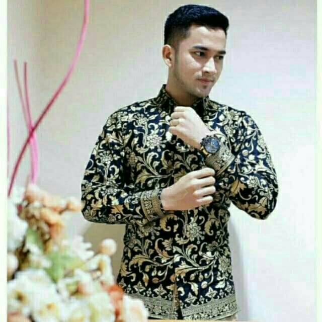 Risna batik HRb Kemeja Batik prada emas