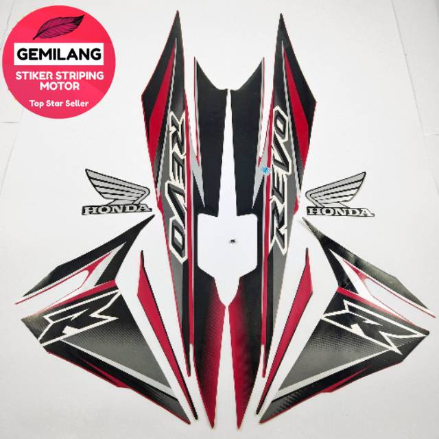 Striping Decal Polet Sticker honda revo r 2008 merah body standar berkualitas terbaik Gemilang Stike