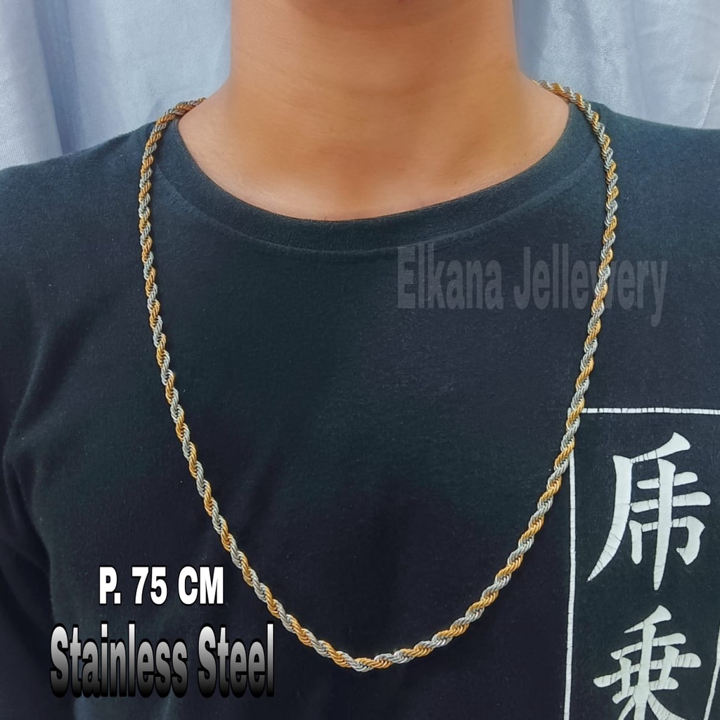 KALUNG COWO TAMBANG BERKOMBINASI Perhiasan super berkelas fashion korea anti karat dan anti luntur