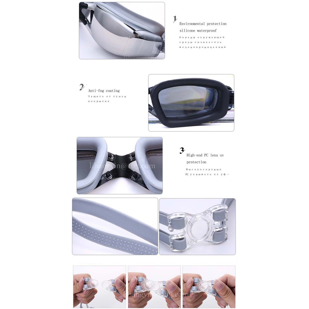 RUIHE Kacamata Renang Anti Fog UV Protection Dewasa - RH9200