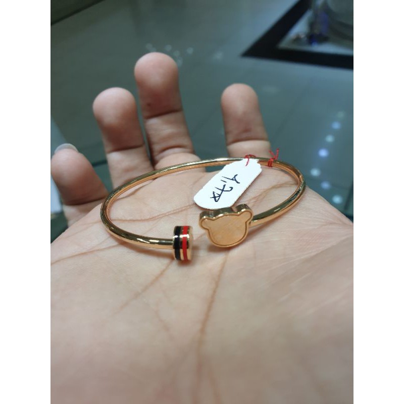 gelang bangle emas disney micky bukaan simple lucu