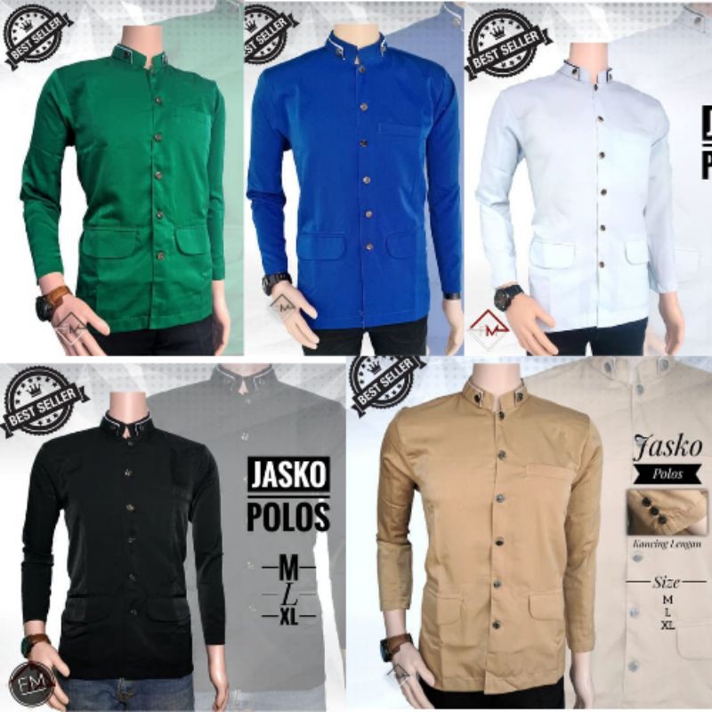 Jasko Polos Jas koko Pria Polos Dewasa Jasko Pria Lengan Panjang Baju Muslim Modern Terbaru Kekinian