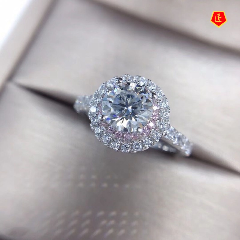 [Ready Stock]Two-Tone Full Diamond Moissanite Open Ring