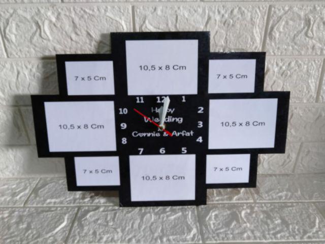 Jam Dinding Pigura Bingkai Foto Karakter Kartun Hadiah Kado Custom Ultah Ulang Tahun Wisuda Wedding