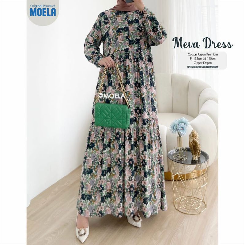 Lazea Faya Meva Hibia Dress Gamis Jumbo Allsize Busui Premium Catton Rayon Original Ori Moela Berlabel-8