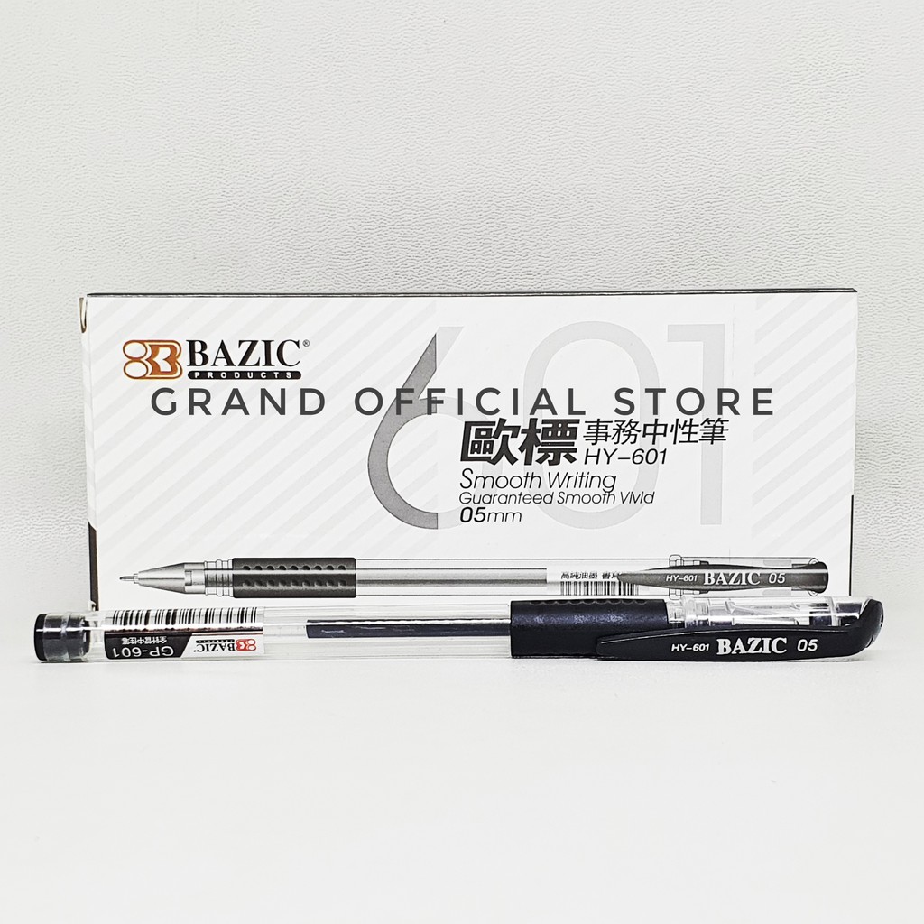 

[GRAND] BALLPOINT / PENA / PULPEN GEL BAZIC 0.5mm HY-601 HITAM / 1PCS