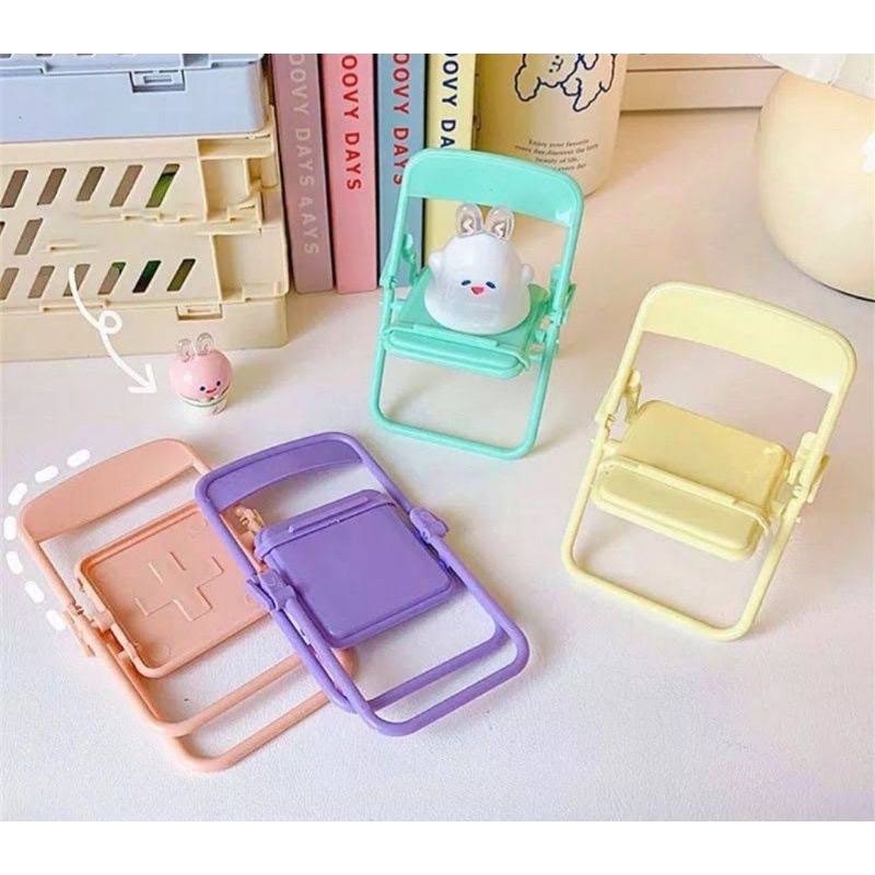 Phone Holder Kursi Macaron Folding Chair Stand Holder Hp Universal