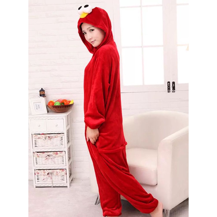 KOSTUM ELMO SESAME STREET COOKIE MONSTER ONESIE PIYAMA BAJU TIDUR IMPOR