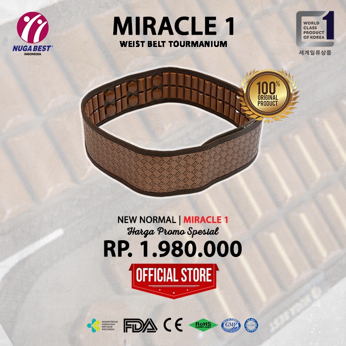 Alat terapi Nugabest   |   Miracle 1 Weist Belt Tourmanium Nuga Best asli korea