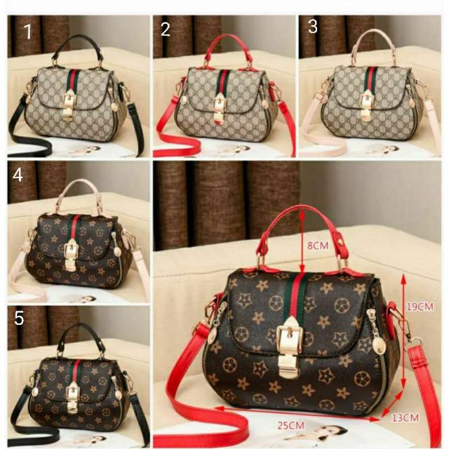 Tas Selempang LV Bahan Kulit Semi Premium