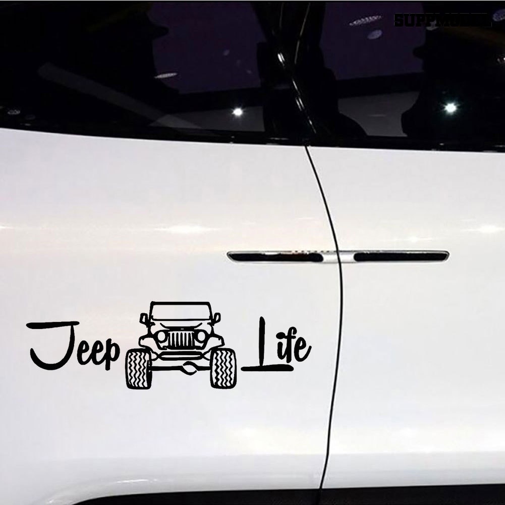 Stiker Decal Motif Tulisan Jeep Life Untuk Dekorasi Jendela / Bumper Mobil SUV / Truk