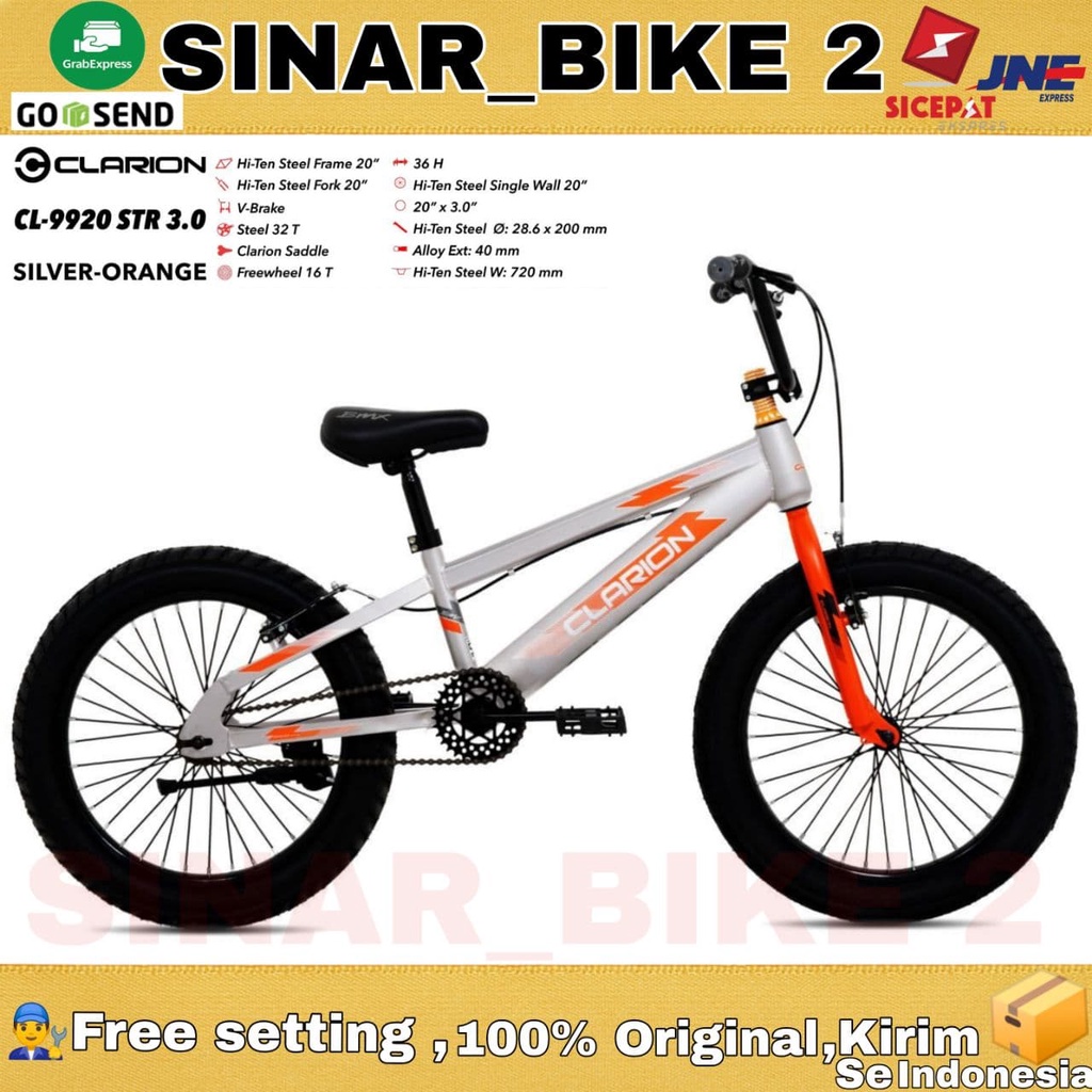 Sepeda Anak BMX 20 Inch CLARION CL-9920 STR 3.0 Ban Jumbo