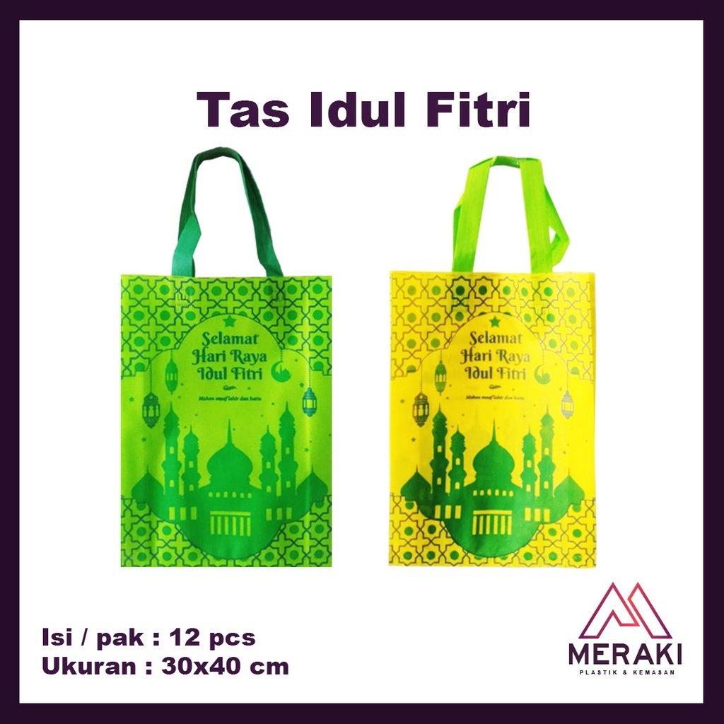 

Tas Spunbond Bag 30x40cm Idul Fitri Lebaran Goodie Bag