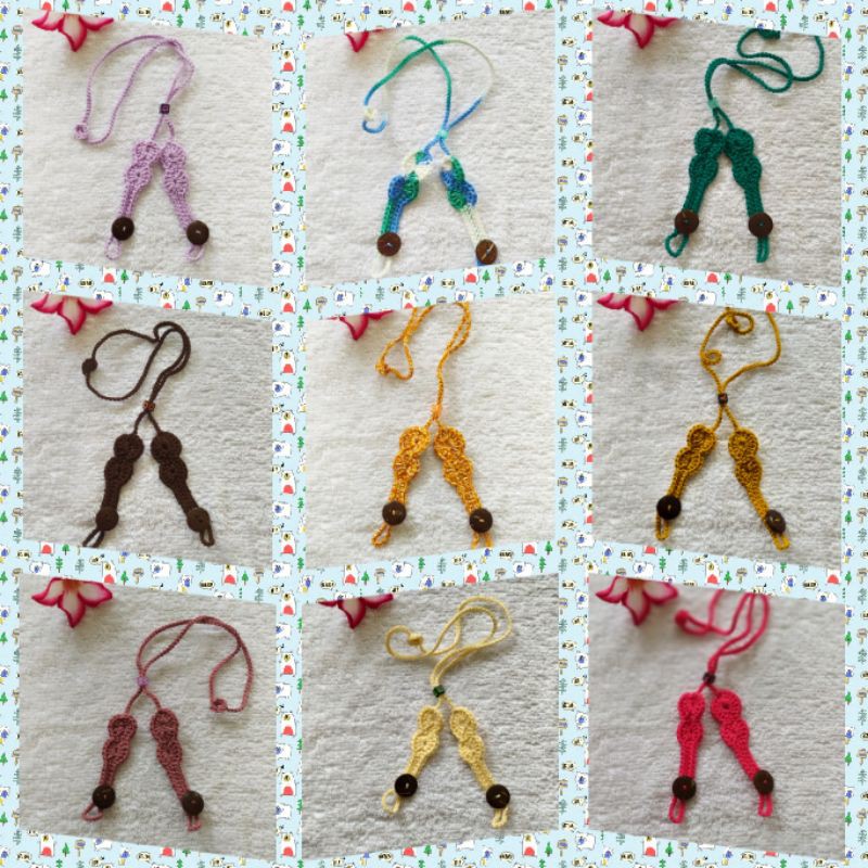 konektor masker rajut kalung panjang