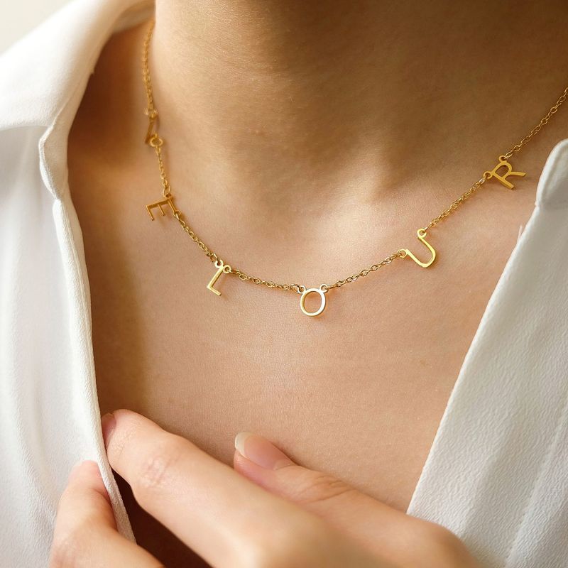 Kalung Rumbai Prilly Custom Ukir Nama Lapis Emas