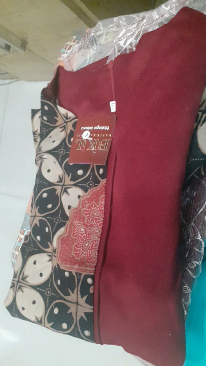 Atasan Blouse Batik Wanita Modern Fashion Wanita Kekinian Brokat Batik Pekalongan Ml Xl Xxl