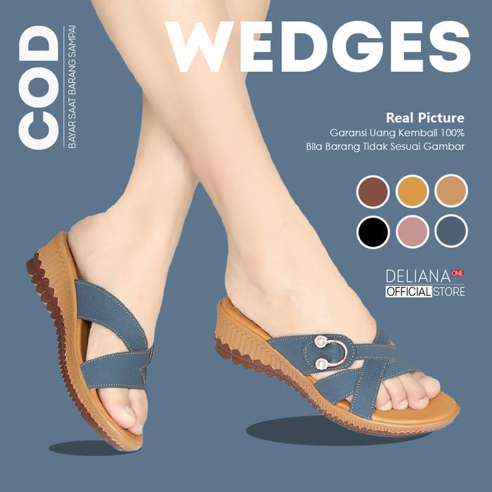Sandal Sendal Wedges Heels Ibu Ibu2 Kondangan Wanita Cewek - A031