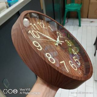  Jam  Dinding  wood Minimalis klasik jam  dinding  motif kayu  