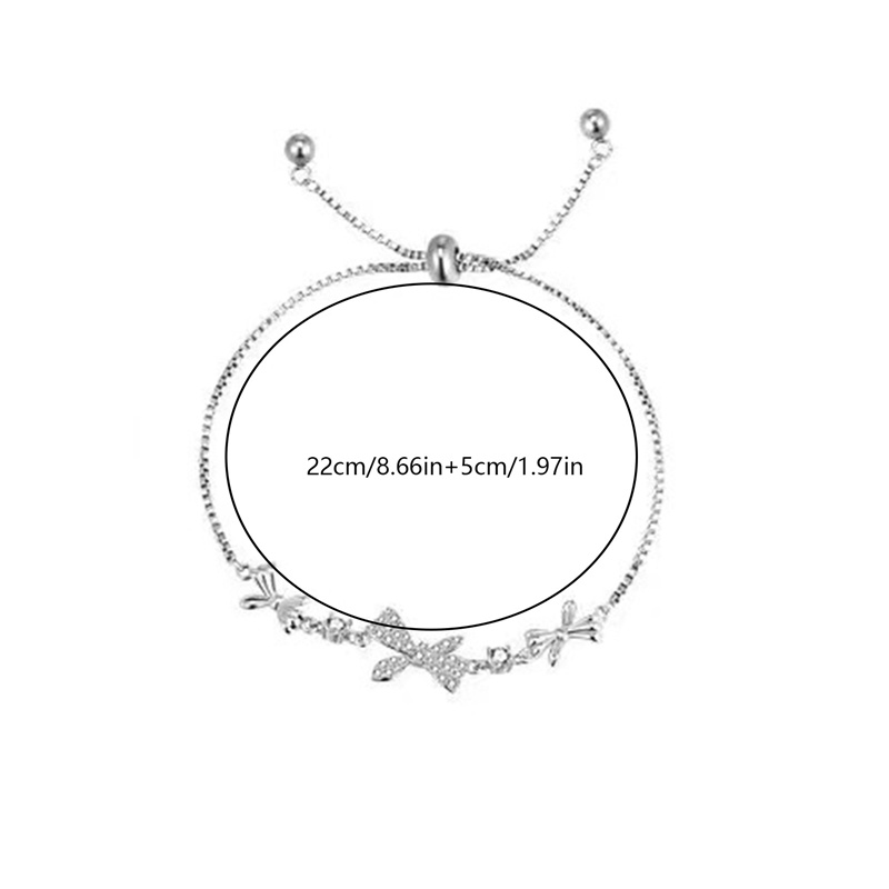 Gelang Tangan Wanita Desain Pita Hias Opal Zircon Inlaid Adjustable Gaya Korea