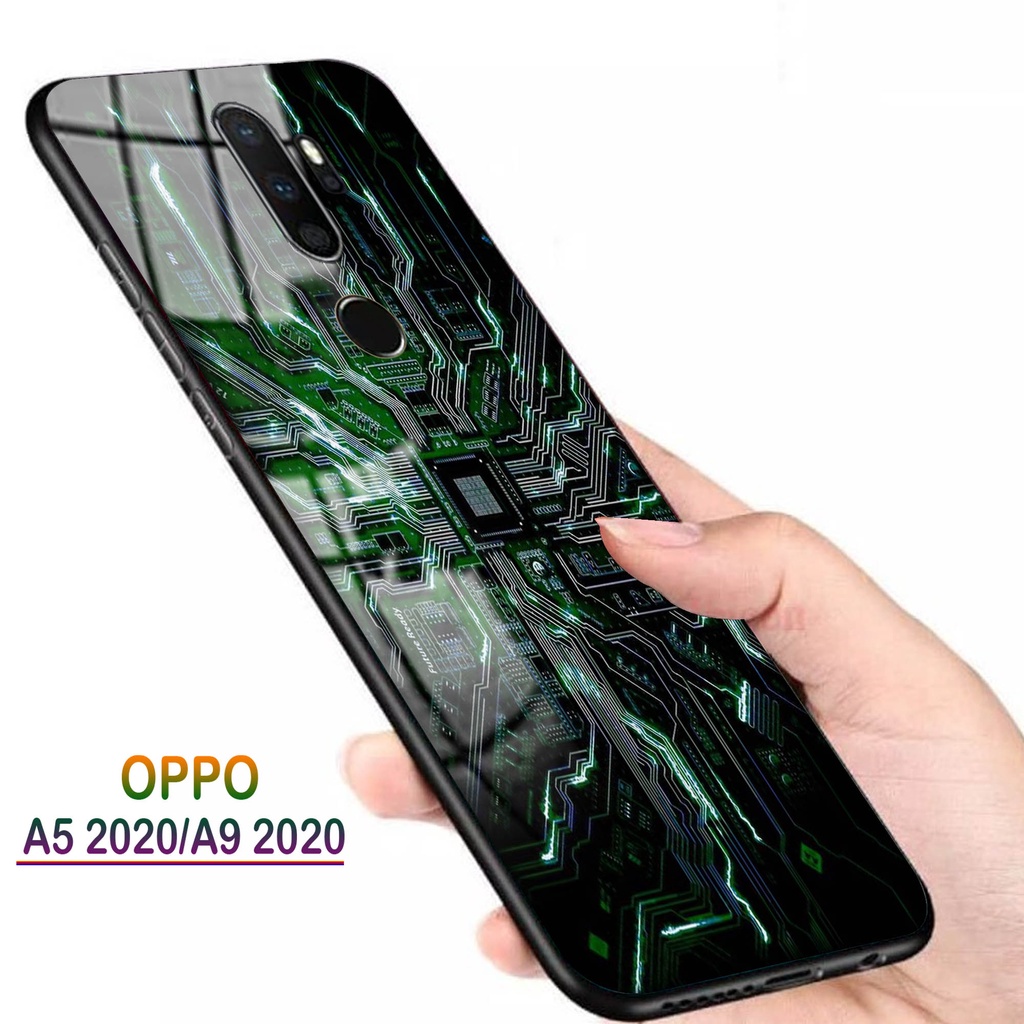 Softcase Glass Kaca OPPO A5 2020, A9 2020 - Casing HP OPPO A5 2020, A9 2020 [ S07 ].